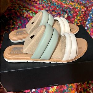 Sorel Women's Sandals in Mint and White